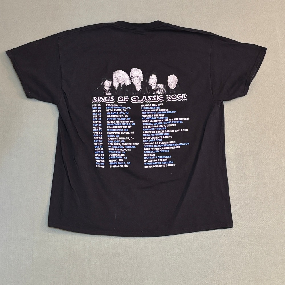 REO Speedwagon Kings of Classic Rock‎ 2019 Tour T-Shirt Mens XL Black Gildan AOR - Picture 4 of 6